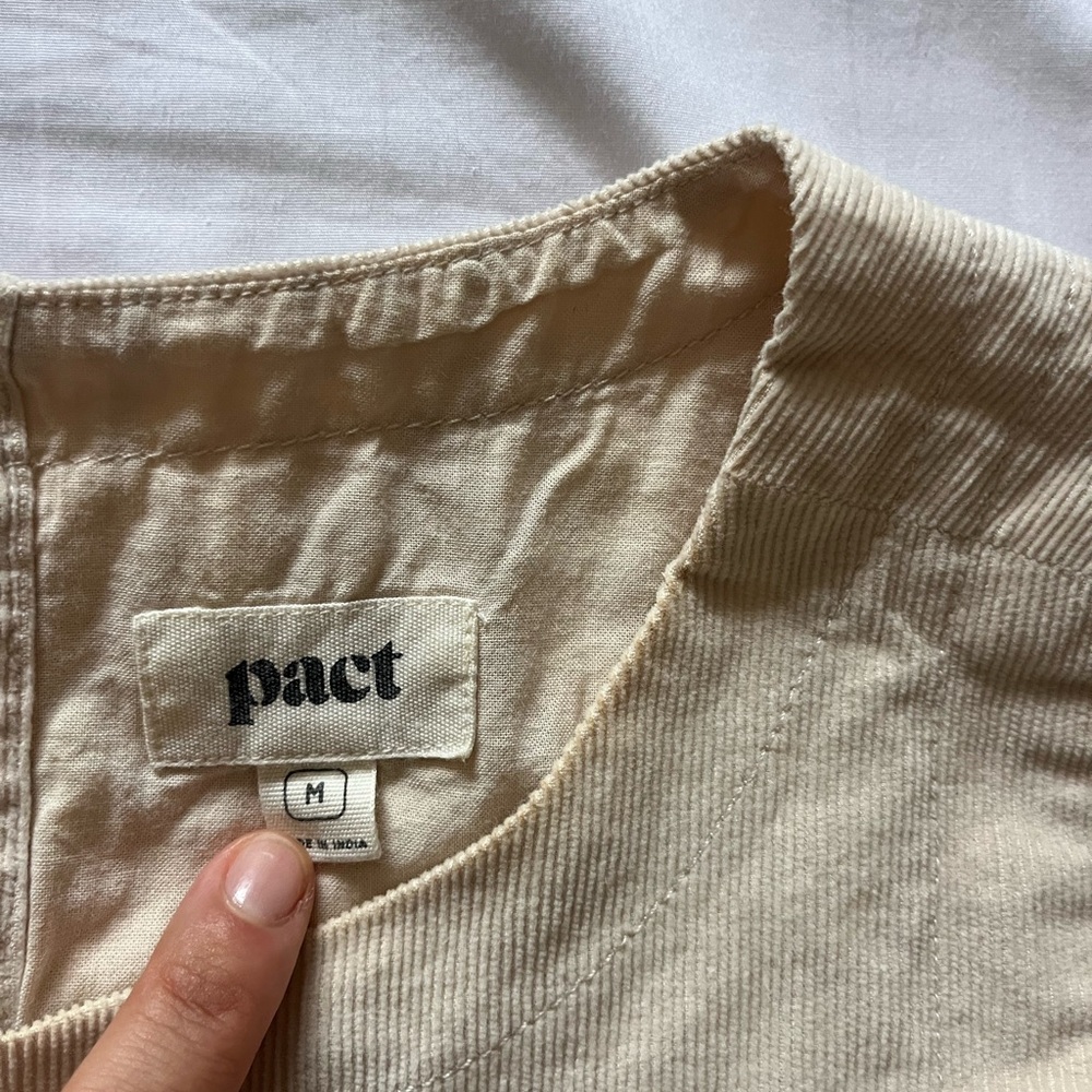 Pact Modern Corduroy Button Back Tank (Sandshell and Modern Mauve) Size Medium - Picture 8 of 11